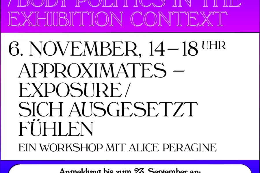 6. November, 14-18 UhrUhr: Workshop mit Alice Peragine