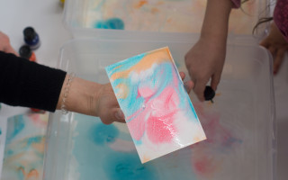 Workshop "Wasserbilder" mit der 2. Klasse der Elisabethschule, 2019