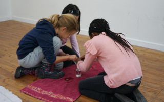 Workshop "Wasserbilder" mit der 2. Klasse der Elisabethschule, 2018